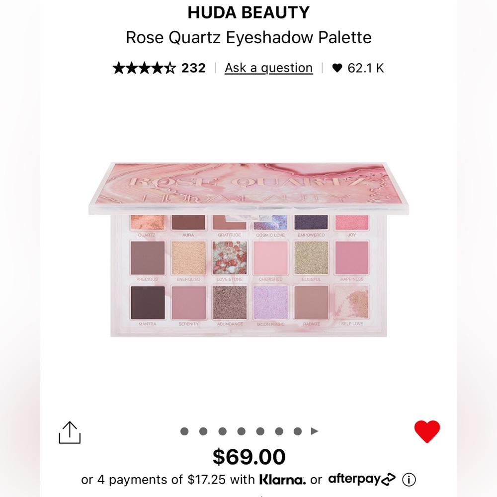 Huda Beauty Rose Quartz eyeshadow palette